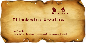 Milankovics Urzulina névjegykártya